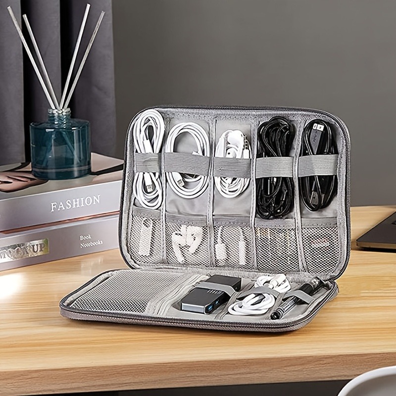 Office Tech Gear - A Multi-Pocket Electronic Accessories Box -Travel