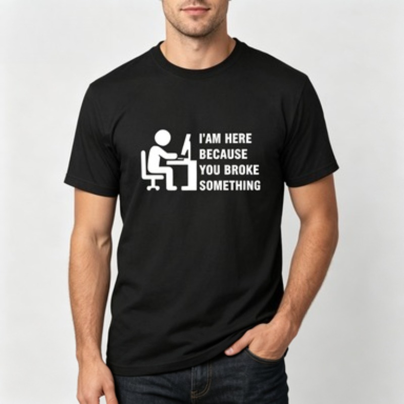 Tech Office Worker - Soft Cotton Men T-shirt Tech Support