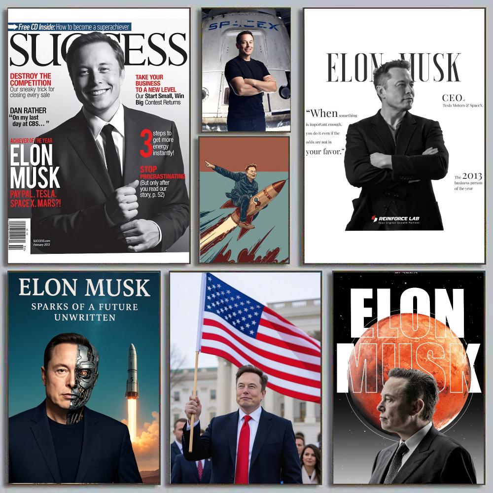 Tech Office Wall - Elon Musk Dogefather Tech Visionary SpaceX