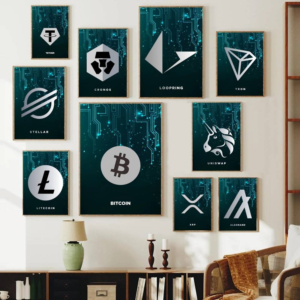 Tech Circuit Crypto Symbol Pos - Tech Office Wall recension och pris