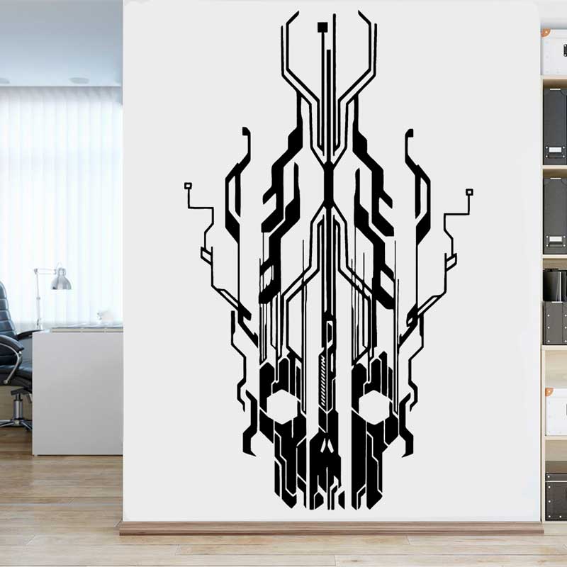 Chip Circuit Tech Skull Vinyl  - Tech Office Wall recension och pris