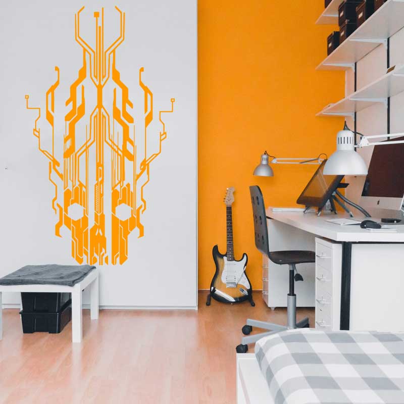 Chip Circuit Tech Skull Vinyl  - Tech Office Wall recension och pris