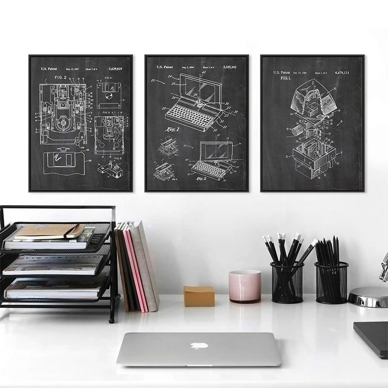 6Pcs Vintage Computer Patent W - Tech Office Wall recension och pris